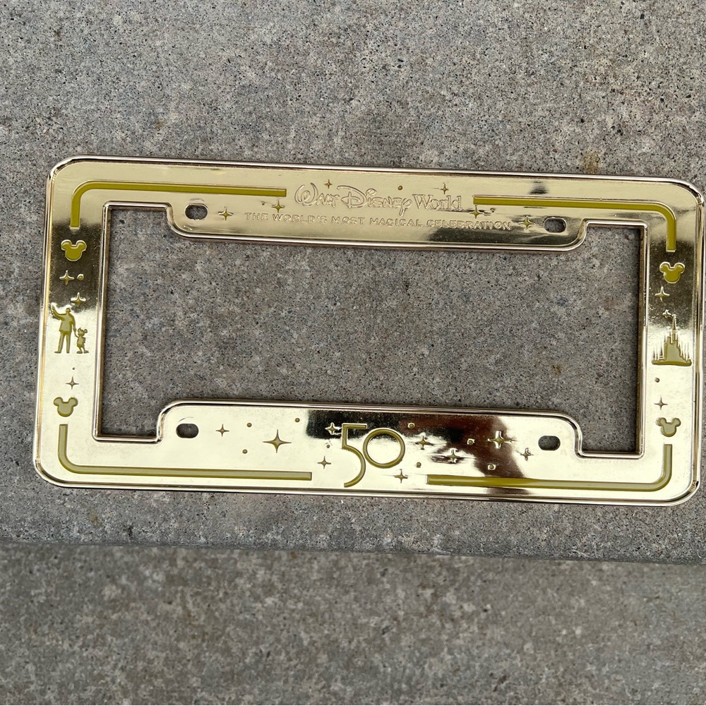 Gold Disney License Plate Frame